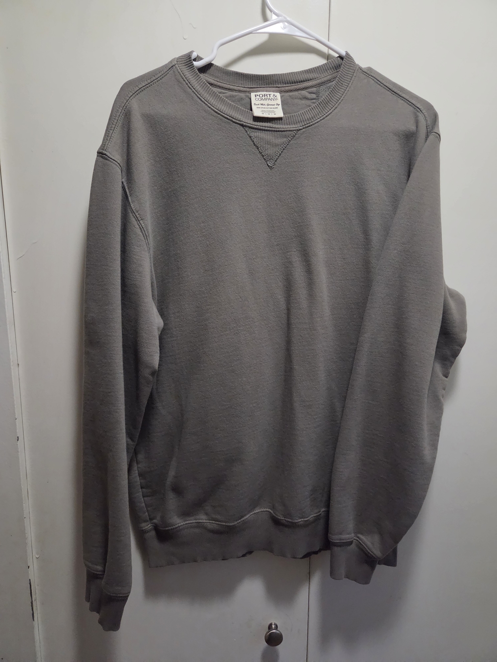 Gray Crewneck Sweatshirt Casual Pullover